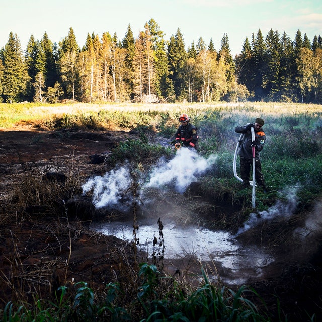 peat fire in Russia